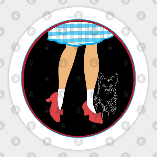 Dorothy and Toto Sticker by DickinsonDesign
